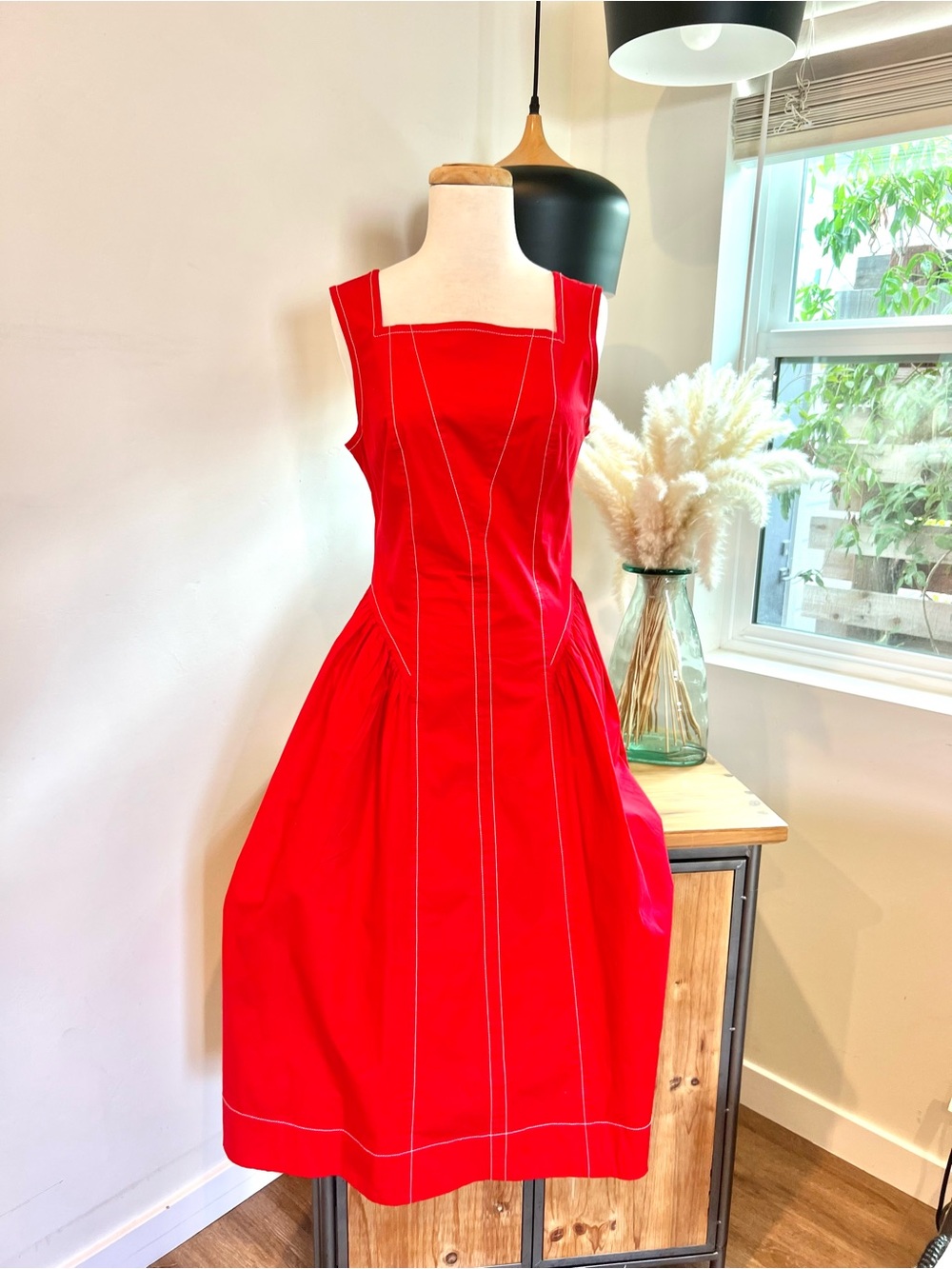Anthropologie red dress